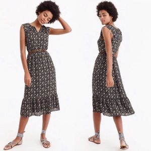 J. Crew Mercantile Floral Cap-Sleeve Midi Dress